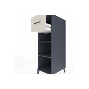 Kronos Dolap 2 Raflı Tek Çekmeceli 44x59x134 Antrasit-aytaşı