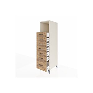Kronos Dolap Tek Raflı 7 Çekmeceli 44x59x182 Aytaşı-çam