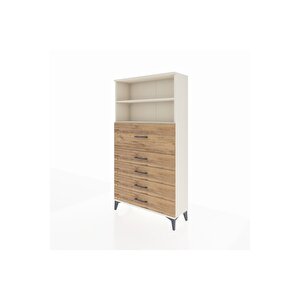Arges Dolap 2 Raflı 5 Çekmeceli 88x30x163 Aytaşı-çam