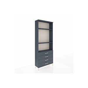 Arges Dolap 3 Raflı 4 Çekmeceli 88x30x221 Antrasit-antrasit