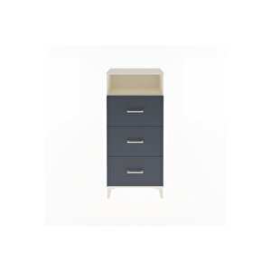 Arges Dolap Tek Raflı 3 Çekmeceli 60x30x134 Aytaşı-antrasit