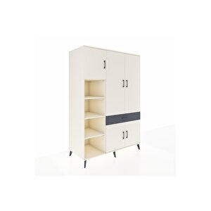 Kronos Dolap 8 Raflı Tek Çekmeceli 5 Kapaklı 132x59x195 Aytaşı-aytaşı/antrasit