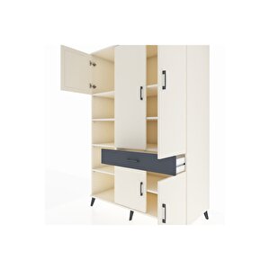 Kronos Dolap 8 Raflı Tek Çekmeceli 5 Kapaklı 132x59x195 Aytaşı-aytaşı/antrasit