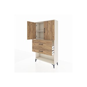 Arges Dolap 2 Raflı 2 Çekmeceli 2 Kapaklı 88x30x163 Aytaşı-çam