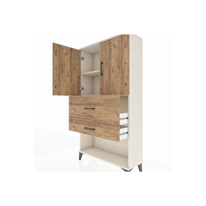 Arges Dolap 2 Raflı 2 Çekmeceli 2 Kapaklı 88x30x163 Aytaşı-çam