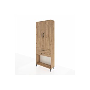 Arges Dolap 2 Raflı 2 Çekmeceli Tek Askılı 88x30x221 Çam-çam