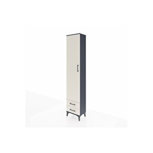 Arges Dolap 2 Raflı 2 Çekmeceli Tek Askılı 44x30x221 Antrasit-aytaşı