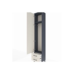 Arges Dolap 2 Raflı 2 Çekmeceli Tek Askılı 44x30x221 Antrasit-aytaşı