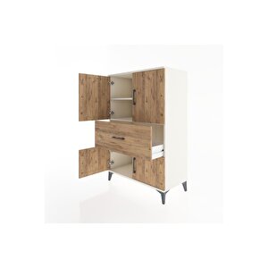 Hyperion Dolap 2 Raflı Tek Çekmeceli 4 Kapaklı 88x44x134 Aytaşı-çam