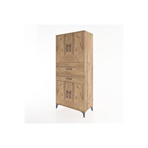 Hyperion Dolap 4 Raflı 2 Çekmeceli 4 Kapaklı 88x44x195 Çam-çam