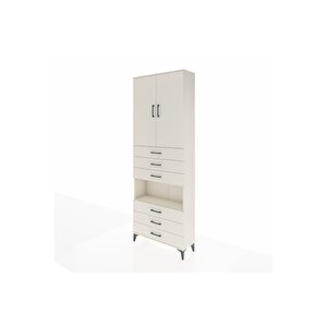 Arges Dolap 4 Raflı 6 Çekmeceli 2 Kapaklı 88x30x243 Aytaşı-aytaşı