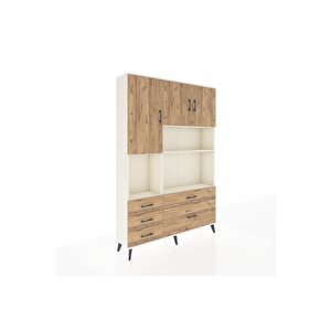 Arges Gardrop 8 Raflı 5 Çekmeceli 3 Kapaklı 132x30x195 Aytaşı-çam