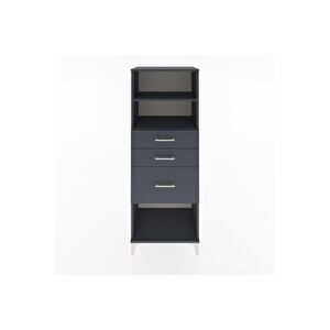 Hyperion Dolap 2 Raflı 3 Çekmeceli 60x44x163 Antrasit-antrasit