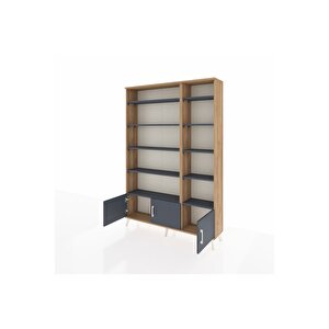 Arges Gardrop 10 Raflı 3 Kapaklı 132x30x195 Çam-antrasit