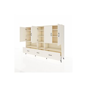 Hyperion Dolap 12 Raflı 3 Çekmeceli 5 Kapaklı 220x44x163 Aytaşı-aytaşı
