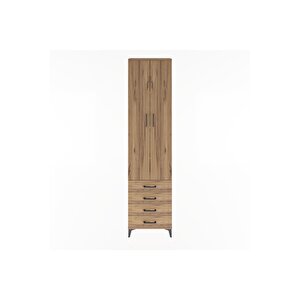 Arges Dolap 4 Raflı 4 Çekmeceli 2 Kapaklı 60x30x243 Çam-çam