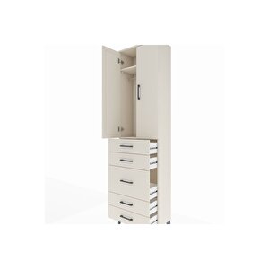 Arges Dolap 2 Raflı 5 Çekmeceli Tek Askılı 60x30x221 Aytaşı-aytaşı