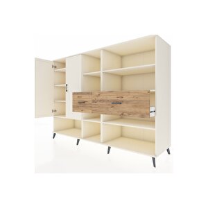 Kronos Dolap 10 Raflı 2 Çekmeceli 2 Kapaklı 220x59x163 Aytaşı-aytaşı/çam