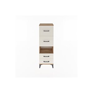 Arges Dolap Tek Raflı 4 Çekmeceli 44x30x134 Çam-aytaşı