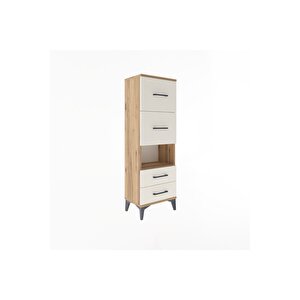 Arges Dolap Tek Raflı 4 Çekmeceli 44x30x134 Çam-aytaşı