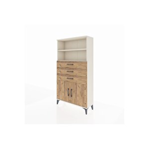 Arges Dolap 3 Raflı 3 Çekmeceli 2 Kapaklı 88x30x163 Aytaşı-çam