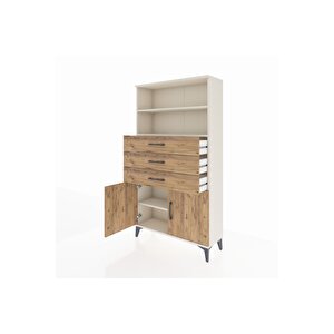 Arges Dolap 3 Raflı 3 Çekmeceli 2 Kapaklı 88x30x163 Aytaşı-çam