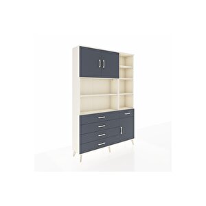 Arges Gardrop 9 Raflı 5 Çekmeceli 3 Kapaklı 132x30x195 Aytaşı-antrasit