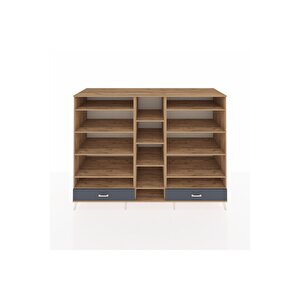 Kronos Dolap 14 Raflı 2 Çekmeceli  220x59x163 Çam-çam/antrasit