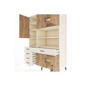 Kronos Dolap 9 Raflı 5 Çekmeceli 5 Kapaklı 132x59x195 Aytaşı-çam/aytaşı