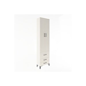 Arges Dolap 4 Raflı 3 Çekmeceli 2 Kapaklı 60x30x243 Aytaşı-aytaşı