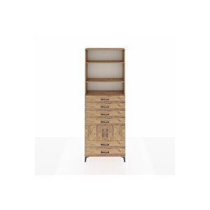 Arges Dolap 4 Raflı 6 Çekmeceli 2 Kapaklı 88x30x243 Çam-çam