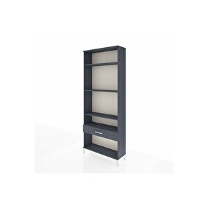 Arges Dolap 4 Raflı Tek Çekmeceli 88x30x221 Antrasit-antrasit