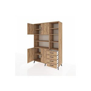 Hyperion Gardrop 9 Raflı 4 Çekmeceli 4 Kapaklı 132x44x195 Çam-çam