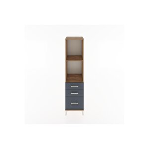 Hyperion Dolap 2 Raflı 3 Çekmeceli 44x44x182 Çam-antrasit