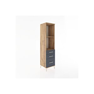 Hyperion Dolap 2 Raflı 3 Çekmeceli 44x44x182 Çam-antrasit