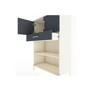 Hyperion Dolap 2 Raflı Tek Çekmeceli 2 Kapaklı 88x44x134 Aytaşı-antrasit