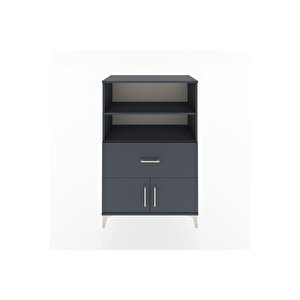 Hyperion Dolap 2 Raflı Tek Çekmeceli 2 Kapaklı 88x44x134 Antrasit-antrasit