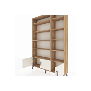 Arges Dolap 10 Raflı 3 Kapaklı 132x30x195 Çam-aytaşı/çam