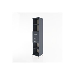 Hyperion Dolap 4 Raflı 3 Çekmeceli 44x44x221 Antrasit-antrasit