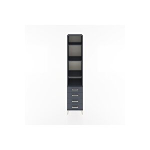 Hyperion Dolap 4 Raflı 4 Çekmeceli 44x44x221 Antrasit-antrasit