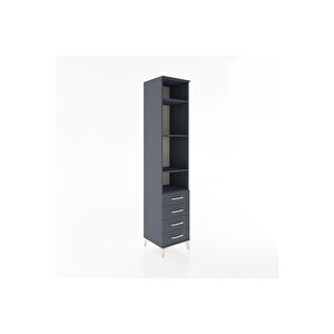 Hyperion Dolap 4 Raflı 4 Çekmeceli 44x44x221 Antrasit-antrasit