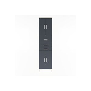 Arges Dolap 4 Raflı 3 Çekmeceli 4 Kapaklı 60x30x243 Aytaşı-antrasit
