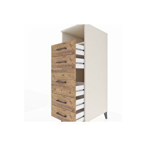Kronos Dolap Tek Raflı 5 Çekmeceli 44x59x134 Aytaşı-çam