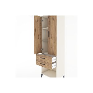 Hyperion Dolap 3 Raflı 2 Çekmeceli 2 Kapaklı 60x44x195 Aytaşı-çam