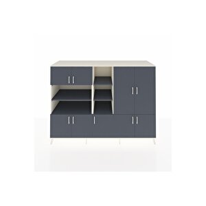 Kronos Dolap 14 Raflı 9 Kapaklı 220x59x163 Aytaşı-antrasit