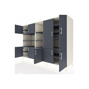 Kronos Dolap 14 Raflı 9 Kapaklı 220x59x163 Aytaşı-antrasit