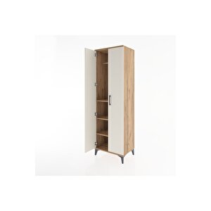 Hyperion Dolap 3 Raflı 2 Kapaklı Tek Askılı 60x44x195 Çam-aytaşı
