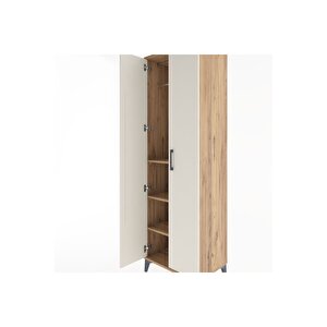Hyperion Dolap 3 Raflı 2 Kapaklı Tek Askılı 60x44x195 Çam-aytaşı