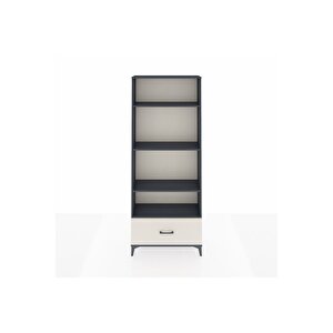 Arges Dolap 4 Raflı Tek Çekmeceli 88x30x221 Antrasit-aytaşı