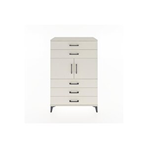 Hyperion Dolap Tek Raflı 5 Çekmeceli 2 Kapaklı 88x44x134 Aytaşı-aytaşı